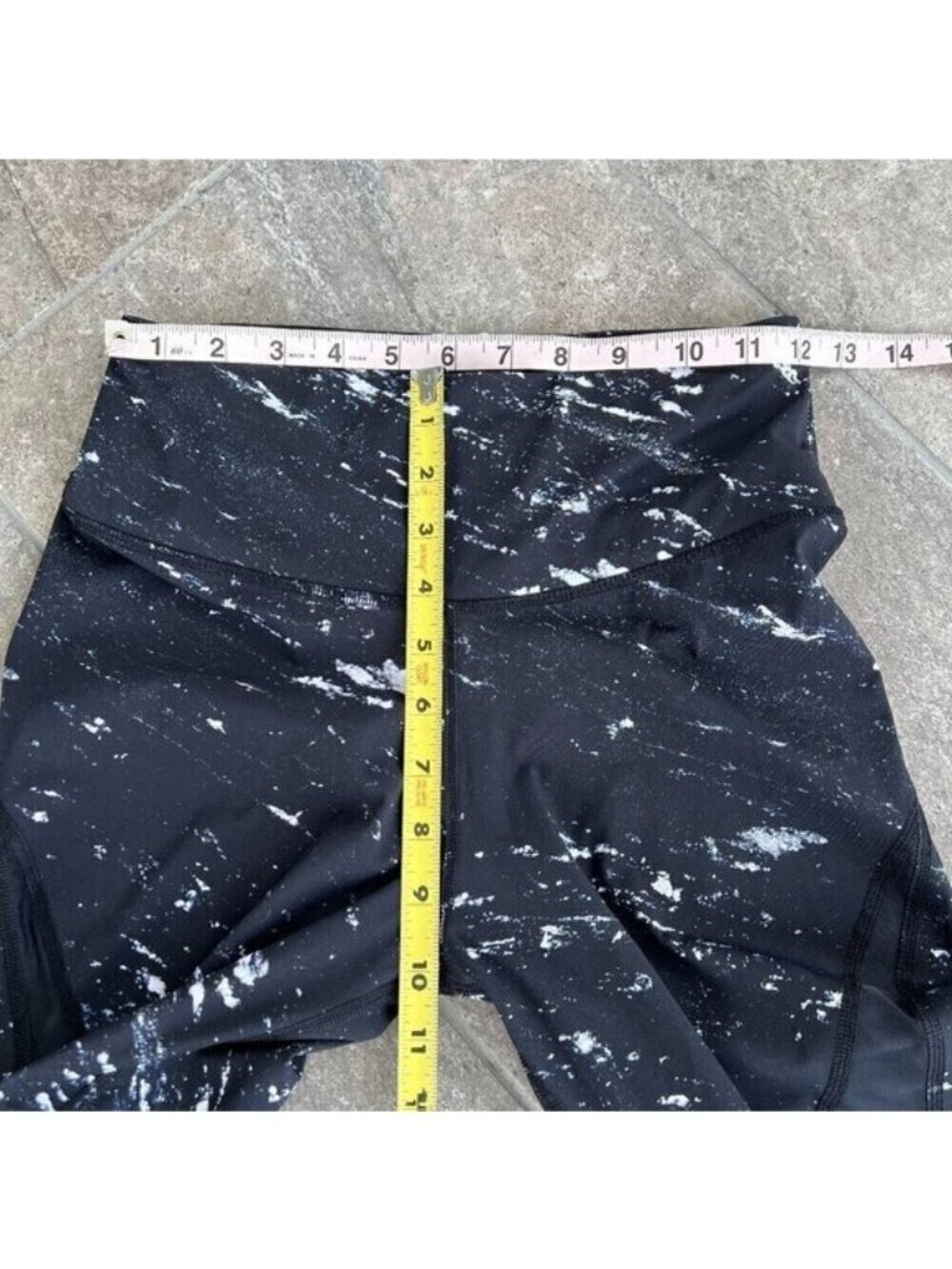 Varley Windsor Tights Leggings Size XS Black Marble Mesh Panels - Picture 4 of 10
